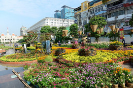 Phân luồng giao thông phục vụ Đường hoa Nguyễn Huệ