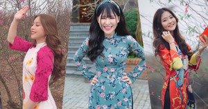 Ảnh: Những hot girl Việt xinh tươi trong tà áo dài đón Tết