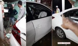 Clip: Ô tô Vios đâm thủng tường, lao thẳng vào nhà dân ở Đồng Nai
