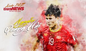 Bộ tranh màu độc đáo về cầu thủ Việt Nam chào năm mới