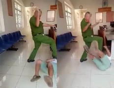 Phó trưởng công an phường vung chân trúng mặt người dân tại trụ sở ở Phú Yên