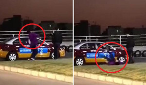 Clip: Thi trượt bằng lái, thanh niên quẫn trí tự tát mình ngã lăn ra đất