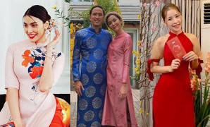 Dàn mỹ nhân Việt xúng xính áo dài diện Tết: Người chọn đỏ nổi bật, người họa tiết trẻ trung