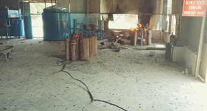 Sau tiếng nổ vang trời, 3 người trong xưởng sang chiết gas ở Quảng Ngãi bỏng nặng