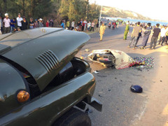 Xe máy va chạm xe Jeep, 2 chiến sĩ cảnh sát PCCC thiệt mạng