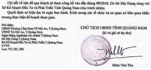Giả chữ ký Chủ tịch tỉnh Quảng Nam ban hành quyết định cấp phép dự án