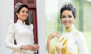 Không cần váy áo lộng lẫy, H’Hen Niê vẫn nổi bật khi diện áo dài