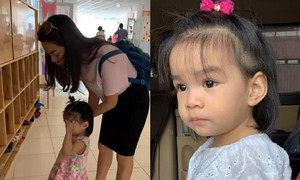 Phạm Quỳnh Anh thương khi con gái vừa khóc mếu máo vừa vẫy tay chào mẹ