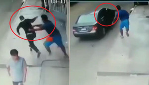 Clip: Cướp giật điện thoại, nhảy lên ô tô tẩu thoát như phim