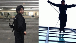 Clip: Nữ đặc nhiệm xinh đẹp tụt xuống từ tòa nhà 5 tầng trong 3 giây gây sốt