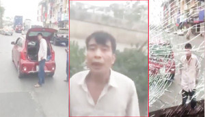 Sau va chạm giao thông, 'ma men' cầm gạch ném vỡ kính ô tô đối phương