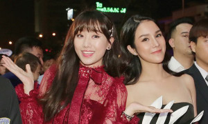 Diệp Lâm Anh khoe vai trần quyến rũ, vui vẻ hội ngộ Hari Won