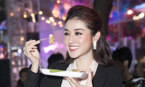 Diện đồ sang chảnh, Á hậu Huyền My không ngại đi ăn vỉa hè