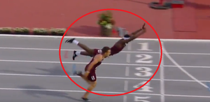 Video: Pha bay người về đích để giành HCV gây sốt của VĐV điền kinh