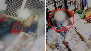 Clip: Nữ tài xế lao xe đâm tan nát cửa hàng rượu, lấy trộm 1 chai rồi bỏ đi