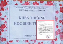 Thưởng học sinh giỏi chỉ bằng tờ giấy: Trưởng Phòng GD&ĐT Cầu Giấy viết thư xin lỗi
