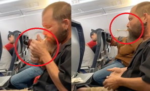 Clip: Gã đàn ông coi thường mạng người, châm lửa hút thuốc trên máy bay