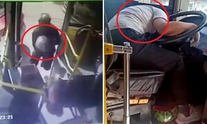 Clip: Bị lỡ chuyến, người đàn ông gọi taxi đuổi theo trả thù tài xế xe buýt