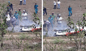 Clip: Hiện trường vụ rơi máy bay quân sự ở Khánh Hòa