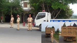 Cầu 13 tấn oằn mình ‘cõng’ xe 40 tấn ở Hà Tĩnh: CSGT lập chốt chặn xe vi phạm