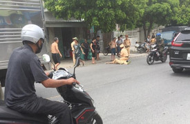 Nhân chứng kể phút kinh hoàng Thượng úy CSGT Hải Phòng bị xe máy lao như bay hất văng lên không trung