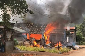 Nổ bình gas gây cháy nhà, một phụ nữ bị bỏng nặng
