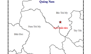 Động đất 3,8 độ richter ở Quảng Nam