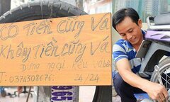 Người đàn ông miền Tây và tấm biển vá xe không tiền