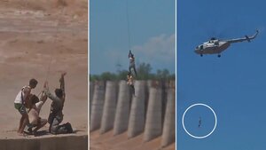 Nghẹt thở xem lính Ấn Độ giải cứu dân mắc kẹt giữa cơn lũ dữ