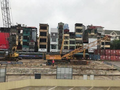 Bên trong công trường thi công ga ngầm tuyến metro Nhổn-ga Hà Nội