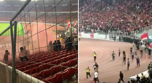 Video: Cầu thủ Indonesia bỏ trận đấu ngăn CĐV nhà tràn sân