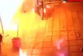 Quán cà phê bị ném bom xăng, công an truy tìm 2 thanh niên