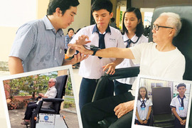 Học sinh lớp 11 chế tạo xe lăn thông minh giúp người già, khuyết tật