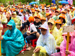 500 học sinh, giáo viên Quảng Nam diễn tập ứng phó sóng thần