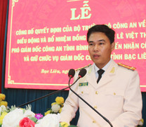 Công an tỉnh Bạc Liêu có giám đốc mới