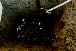 Mẹ nhẫn tâm vứt con mới sinh được 2 ngày xuống hố phân