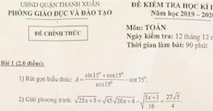 Học sinh lớp 9 một quận ở Hà Nội phải thi lại môn Toán