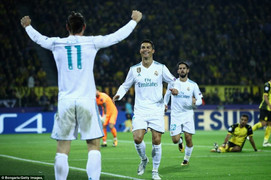 Kết quả Dortmund 1-3 Real Madrid: Ronaldo lập cú đúp mừng cột mốc 400 trận