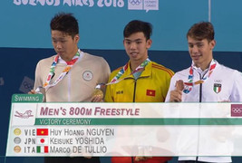 Kình ngư Nguyễn Huy Hoàng xuất sắc giành HCV Olympic trẻ