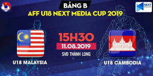 Trực tiếp U18 Malaysia vs U18 Campuchia bảng B U18 Đông Nam Á