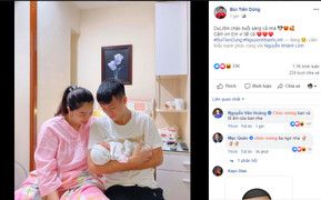 Bùi Tiến Dũng lên chức bố, lần đầu khoe ảnh 'công chúa Sushi'