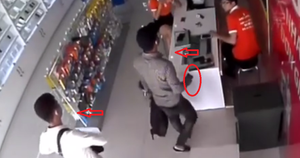 Truy tìm 2 thanh niên nghi dùng súng cướp cửa hàng điện thoại