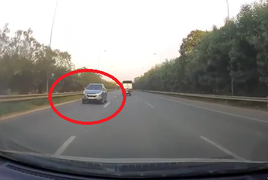 Clip: Ô tô liều mạng chạy ngược chiều trên cao tốc Láng - Hòa Lạc