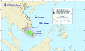 Xuất hiện áp thấp nhiệt đới trên Biển Đông