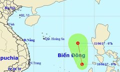 Thời tiết chiều tối 10/6: Xuất hiện vùng áp thấp trên Biển Đông
