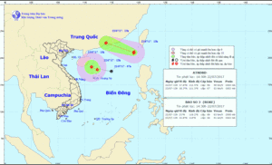Áp thấp nhiệt đới chưa vào bờ, trên Biển Đông lại xuất hiện cơn bão số 3