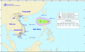 Xuất hiện áp thấp nhiệt đới gần Biển Đông