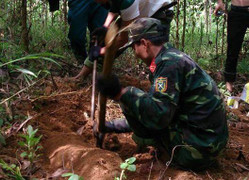 Tá hỏa phát hiện 4 quả bom, mìn khi làm vườn