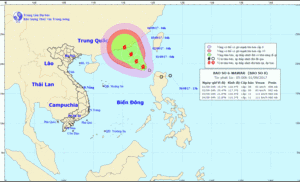 Áp thấp nhiệt đới mạnh lên thành cơn bão số 8 giật cấp 10 trên Biển Đông
