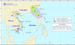 Bão giật cấp 10 áp sát Biển Đông